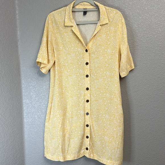 Salty Crew Seafarer Floral Button Up Dress Dusty Gold Small - Picture 2 of 10